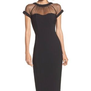 Maggie London Illusion Yoke Crepe Cocktail Dress